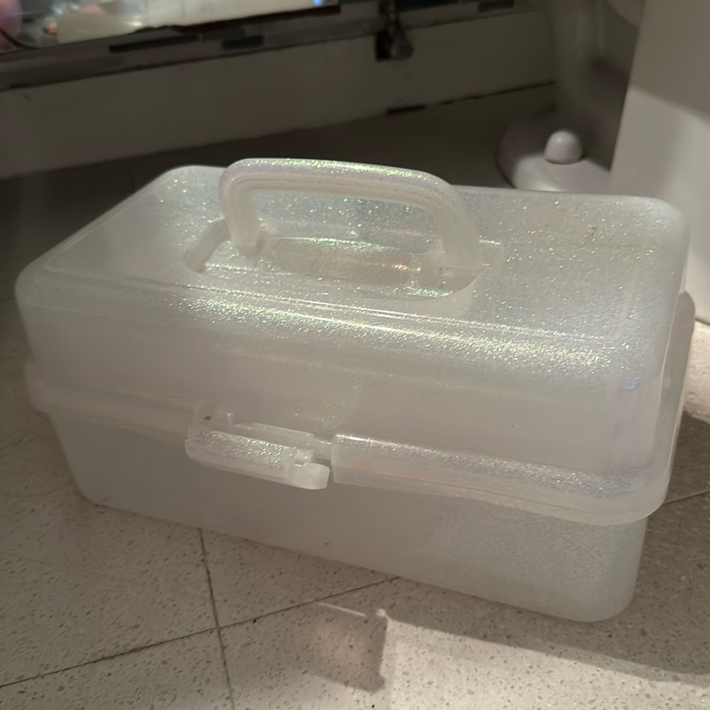 clear glitter caboodle